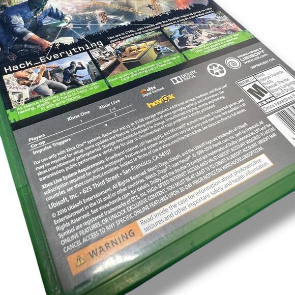 Watch Dogs 2 Xbox One Game Case & Disc – Bonus Zodiac Mission Included - Picture 5 of 7
